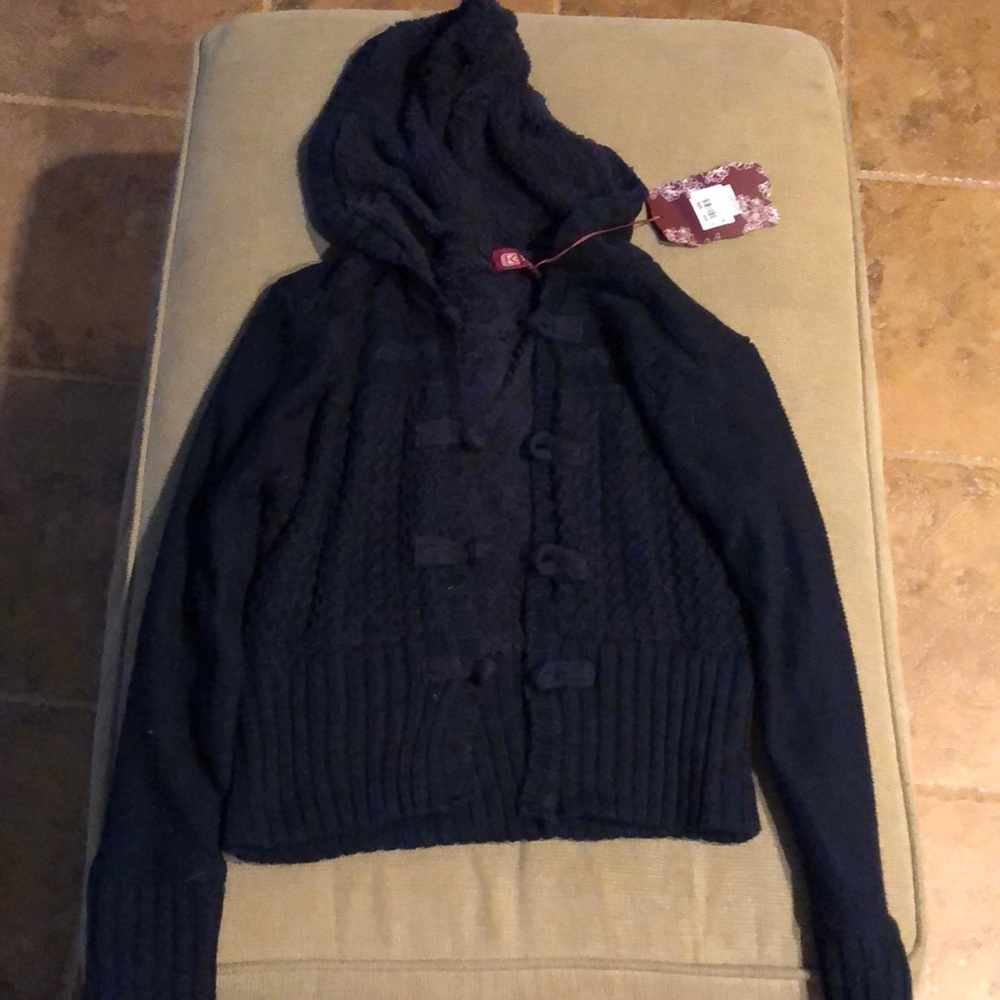 Super soft fuzzy navy sweater